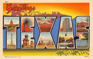 LPS84 TEXAS LARGE BIG Letter Postcard Views