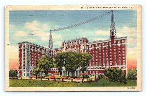 Postcard GA Atlanta the Atlanta Biltmore Hotel Vintage Linen G16