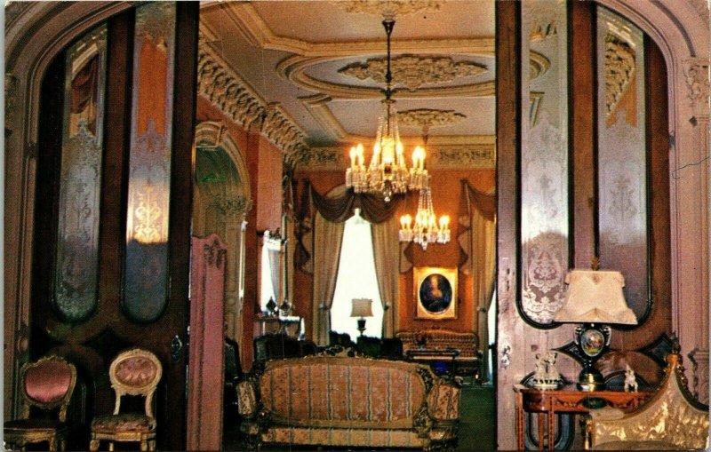 Hay House Drawing Room Macon GA Georgia Postcard Plastichrome VTG UNP Vintage 