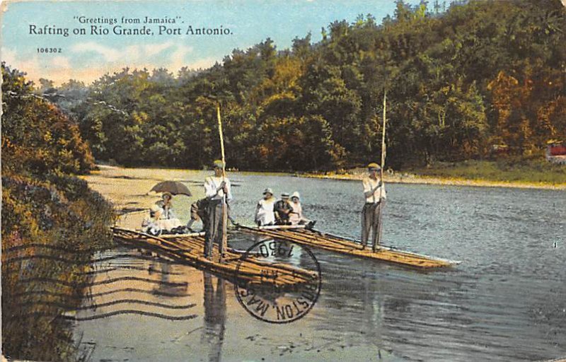 Rafting on the Rio Grande Port Antonio Jamaica 1930 