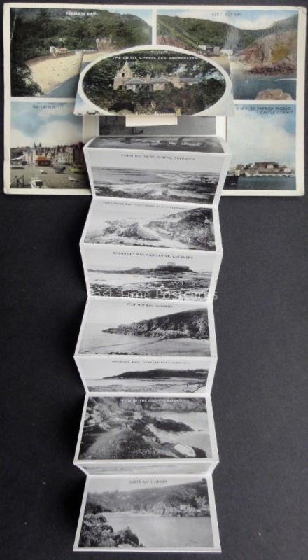 Channel Islands: GUERNSEY 5 Image Multiview & 12 Image Novelty PULL-OUT c1957