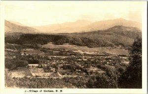 RPPC Aerial View of Village of Gorham NH Vintage Postcard X26