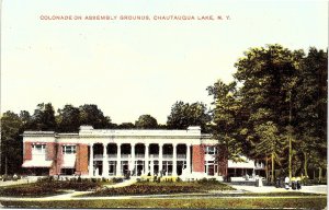 Postcard NY Chautauqua Lake Colonade on Assembly Grounds Chautauqua Lake 1910 A3