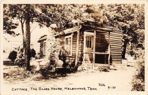 D44/ Helenwood Tennessee Tn Postcard Real Photo RPPC c40s Glass House Cottage 2