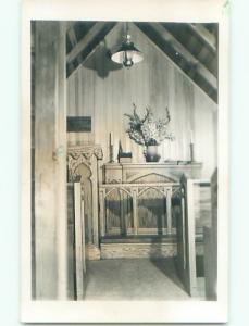 Old RPPC - INTERIOR OF WAYSIDE CHAPEL Austin Minnesota MN p2458