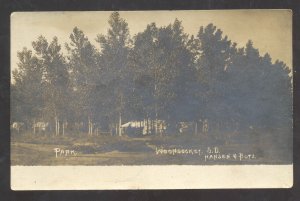 RPPC WOONSOCKET SOUTH DAKOTA SD CITY PARK 1907 VINTAGE REAL PHOTO POSTCARD