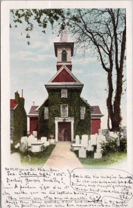 Old Swedes Church Philadelphia PA Cemetery Graves c1905 Postcard H37