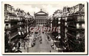 Paris Old Postcard Avenue of & # 39opera taking view of the grand hotel du Lo...