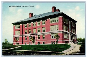 Danbury Connecticut Postcard Normal School Exterior View c1910 Vintage Antique