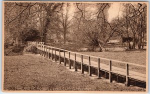 c1910s Guy's Cliffe, Warwick, England Rustic Bridge Wooden Footpath Stream A352