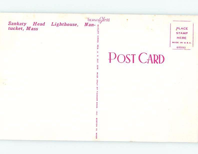 Unused Pre-1980 LIGHTHOUSE Cape Cod - Nantucket Massachusetts MA G0468