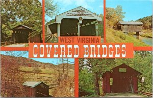 Postcard WV West Virginia Covered Bridges multiview