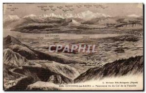 Old Postcard Divonne les Bains Panorama seen from the Col de la Faucille