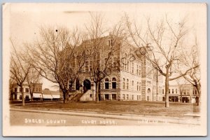 JH17/ Harlan Iowa RPPC Postcard c1910 Shelby County Court House 7