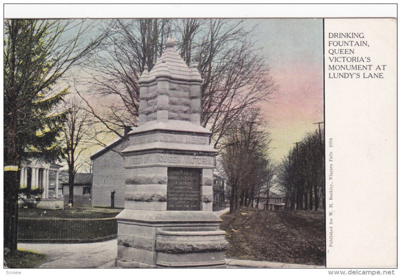 ONTARIO, Canada, 1900-1910's; Drinking Fountain, Queen Victoria's Monument At...