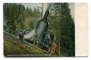 Large Donkey Engine Logging Lumber pm Bellingham Washington 1909 postcard