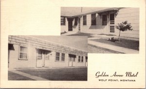 Linen Postcard Golden Arrow Motel in Wolf Point, Montana