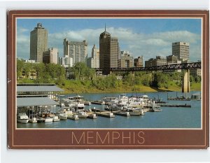 Postcard The Memphis Skyline and Marina from Mud Island, Memphis, Tennessee