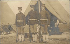 Worcester Studio Massachusetts MA Soldiers Military Guns Rifles c1905 RPPC