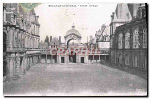 Old Postcard Fontainebleau Oval Court