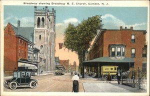 Camden New Jersey NJ Broadway Delivery Wagon c1915 Postcard