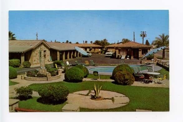 Phoenix AZ Motel Old Cars Postcard