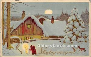 Santa Claus Postcard Old Vintage Christmas Post Card 1937