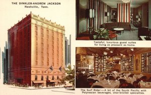 Vintage Postcard The Dinkler-Andrew Jackson Nashville TN Tennessee The Surf Rid