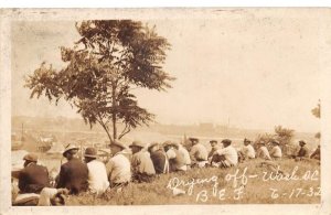 Washington DC Men overlooking Bonus Army Camp Real Photo Postcard AA110320