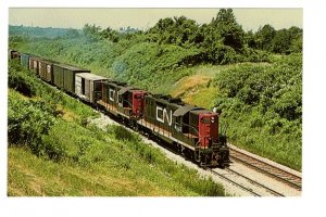 CN Railway Freight Train, Grimsby Subdivision, Niagara Escarpment, Ontario