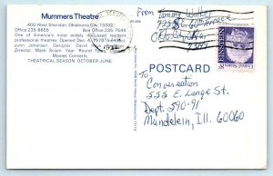 OKLAHOMA CITY, OK ~ Resident Professional MUMMERS THEATRE 1972 Postcard