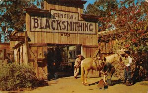 Buena Park California 1961 Postcard Knott's Berry Farm Ghost Town Blacksmith