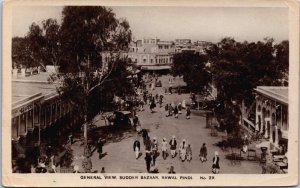 Pakistan General View Saddar Bazar Rawalpindi Vintage RPPC C090