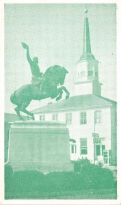 Somerset Ohio 1940s Postcard Civil War General Philip Sheridan Statue