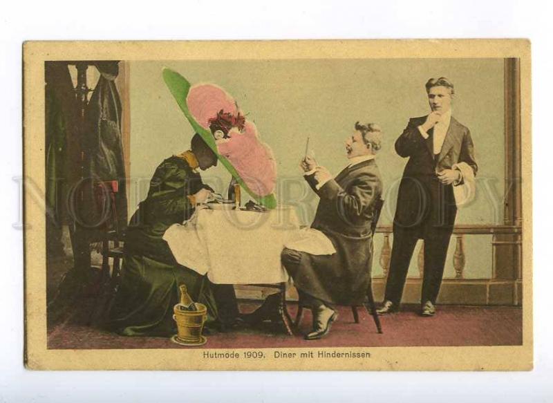 189678 FASHION 1909 Huge HAT Restaurant Vintage COMIC PC