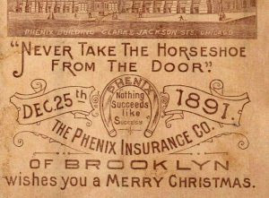 1890s World's Fair Brooklyn Christmas The Phenix Insurance Co. 2 #5H