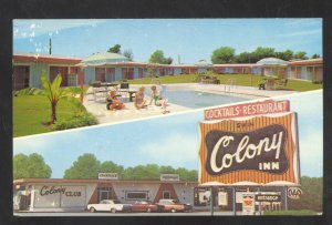 JOPLIN MISSOURI ROUTE 66 COLONY INN MOTEL SWIMMING POOL OLD CARS POSTCARD