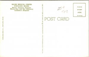 Maine Medical Center Portland ME Hospital EyE Ear Postcard VTG UNP Curteich  