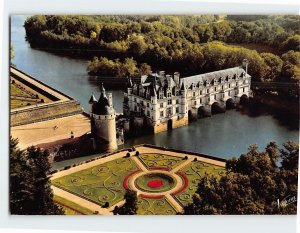 Postcard Vue aérienne du château, Chenonceaux, France