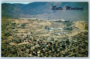 Butte Montana MT Postcard Aerial View The Richest Hill On Earth Mountain Scene