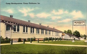 Camp Headquarters, Camp Claiborne LA Vintage Postcard S55