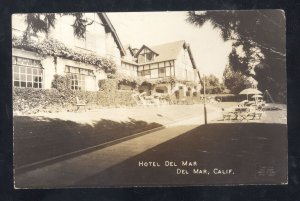 RPPC DEL MAR CALIFORNIA HOTEL DEL MAR ADVERTISING 1947 REAL PHOTO POSTCARD