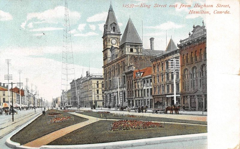 King Street East from Hughson Hamilton Canada 1907 postcard