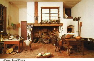 Vintage Postcard The Kitchen Room Mount Vernon Virginia VA