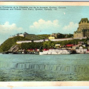 c1920s Quebec, Canada Citadel Ferry Chateau Frontenac Hotel Postcard A78