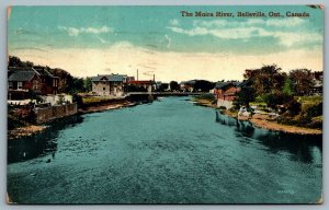 Postcard Belleville Ontario c1917 The Moira River Bridge Hastings County