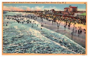 Postcard BEACH SCENE Ocean City New Jersey NJ AQ6814