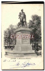 Old Postcard Antwerp Rubens Monument