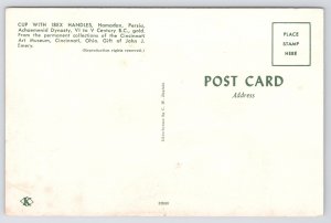 Cincinnati Ohio~Art Museum~Cup with Ibex Handles~Hamadan Persia~1950s Postcard