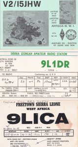 Sierra Leone West Africa Antigua 3x Amateur Radio QSL Card s